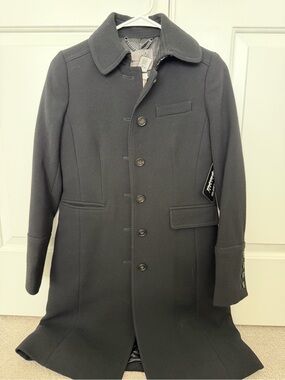 NWT J.Crew Collection Double Cloth Wool Coat Black Thinsulate Insulated Size 00